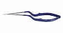 Микроножницы с байонетной ручкой 2 типа, острым кончиком, плоским лезвием 15,3 мм, изогнутые вправо, общ. длина 180 мм, рабочая длина 80 мм