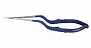 Микроножницы с байонетной ручкой 2 типа, острым кончиком, изогнутым вверх лезвием 13,3 мм, прямые, общ. длина 180 мм, рабочая длина 80 мм