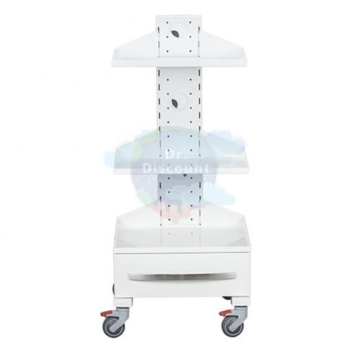 Стол Астра - колеса 50 мм 2 колеса с тормозом, с тремя съемными полками и выдвижным ящиком